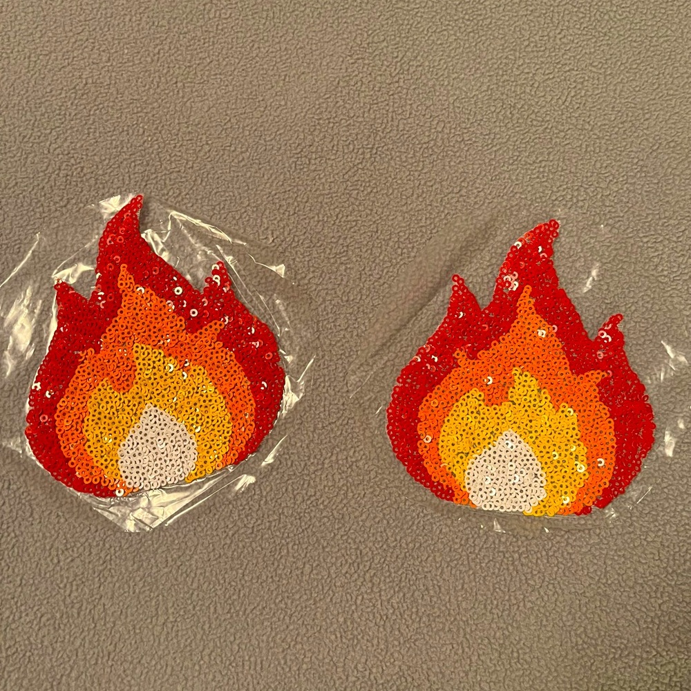 NEW Flames Fire Adhesive Pasties Nipple Covers Exotic Accessory